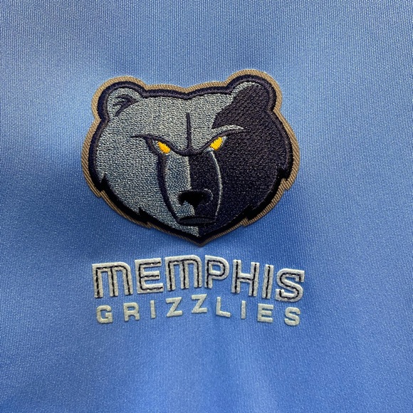 NWT Antigua Heather Powder Blue Memphis Grizzlies Hunk Quarter-Zip Pullover Top - Picture 6 of 7